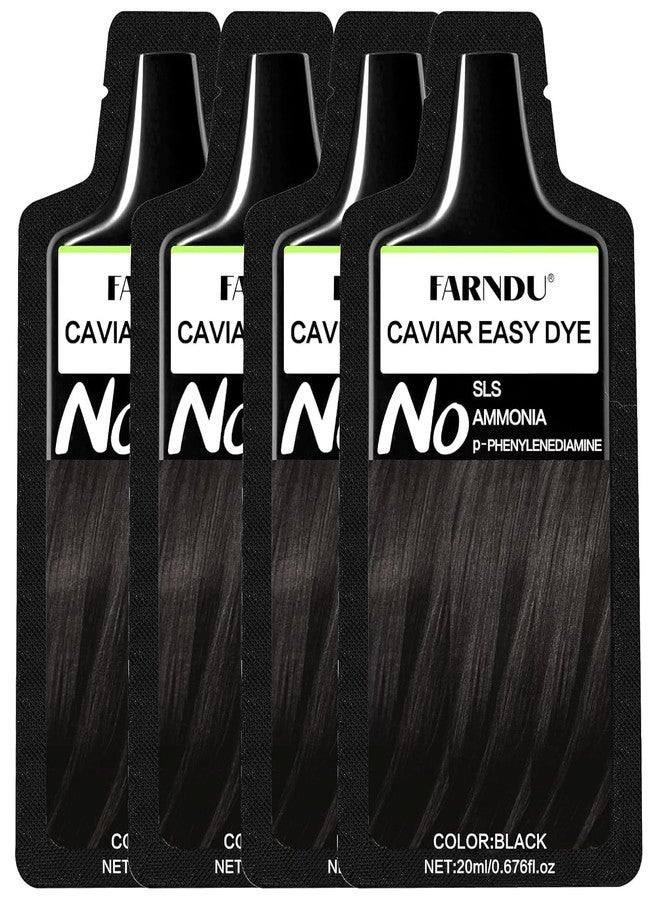 Farndu Black Hair Dye for Women Men, Ammonia Free, PPD Free, 100% Gray Hair Coverage Hair Dye Shampoo 4 Pack - Image 1